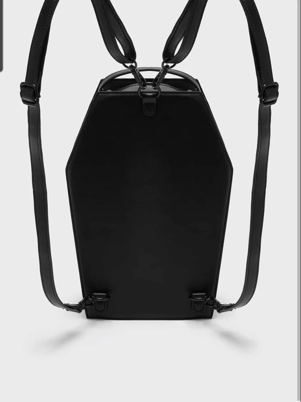 Killstar Black Coffin-Shaped Backpack with Crescent Accent